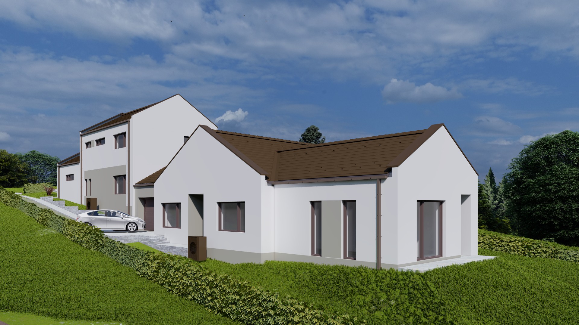 Új építésű ikerház Veresegyház, 4 szoba, 2 fürdő, hőszivattyú, padlófűtés, nincs közös fal - Kép 3