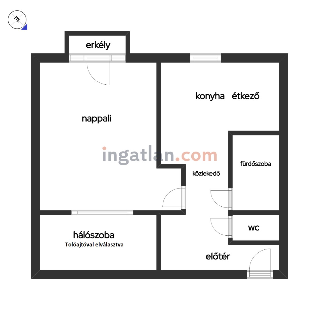 Komló Kenderföldi részén, teljes körűen felújított, napfényes, erkélyes, panorámás, 2 szobás téglalakás eladó! - Kép 20