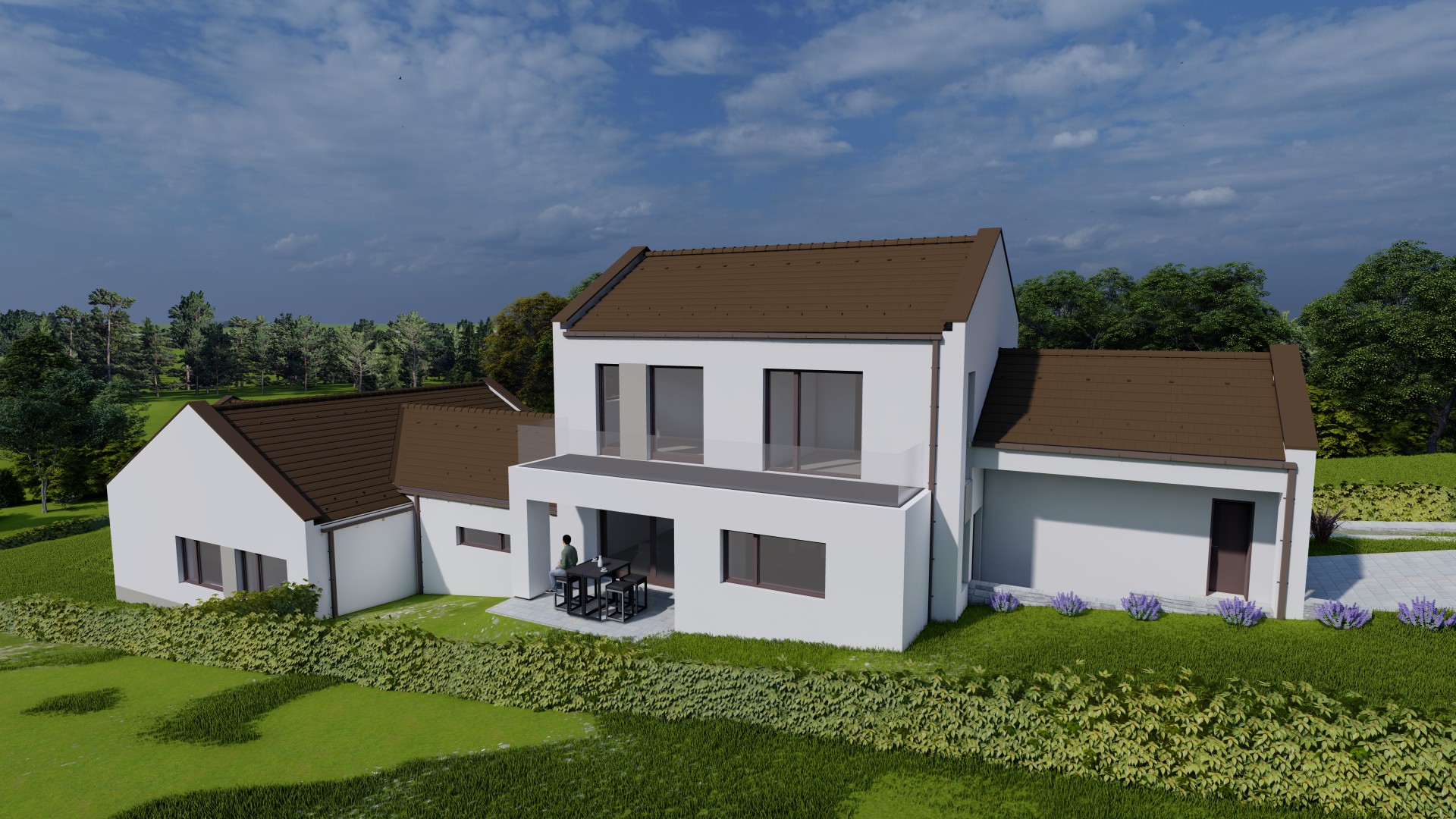 Új építésű ikerház Veresegyház, 4 szoba, 2 fürdő, hőszivattyú, padlófűtés, nincs közös fal