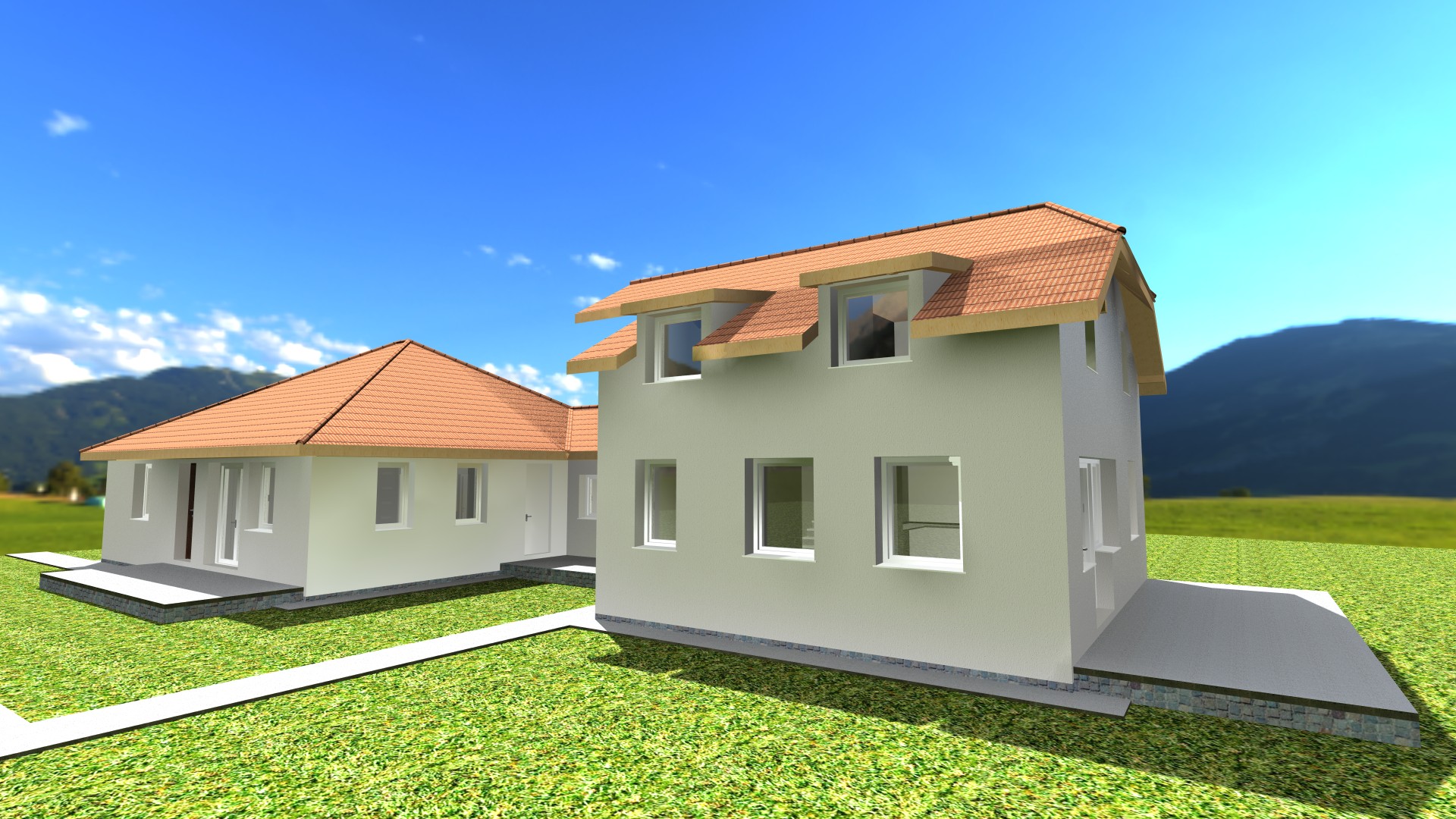 Új építésű, 4 szobás, dupla komfortos ikerház belső lakása, 437 m2 telekkel