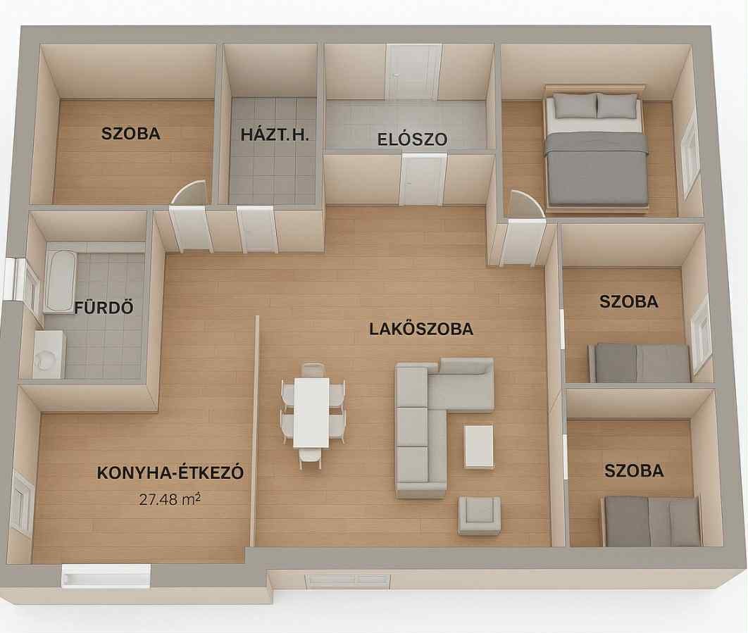 ÚJ ÉPÍTÉSŰ CSALÁDI HÁZAK ELADÓK MAKÁDON - Kép 3