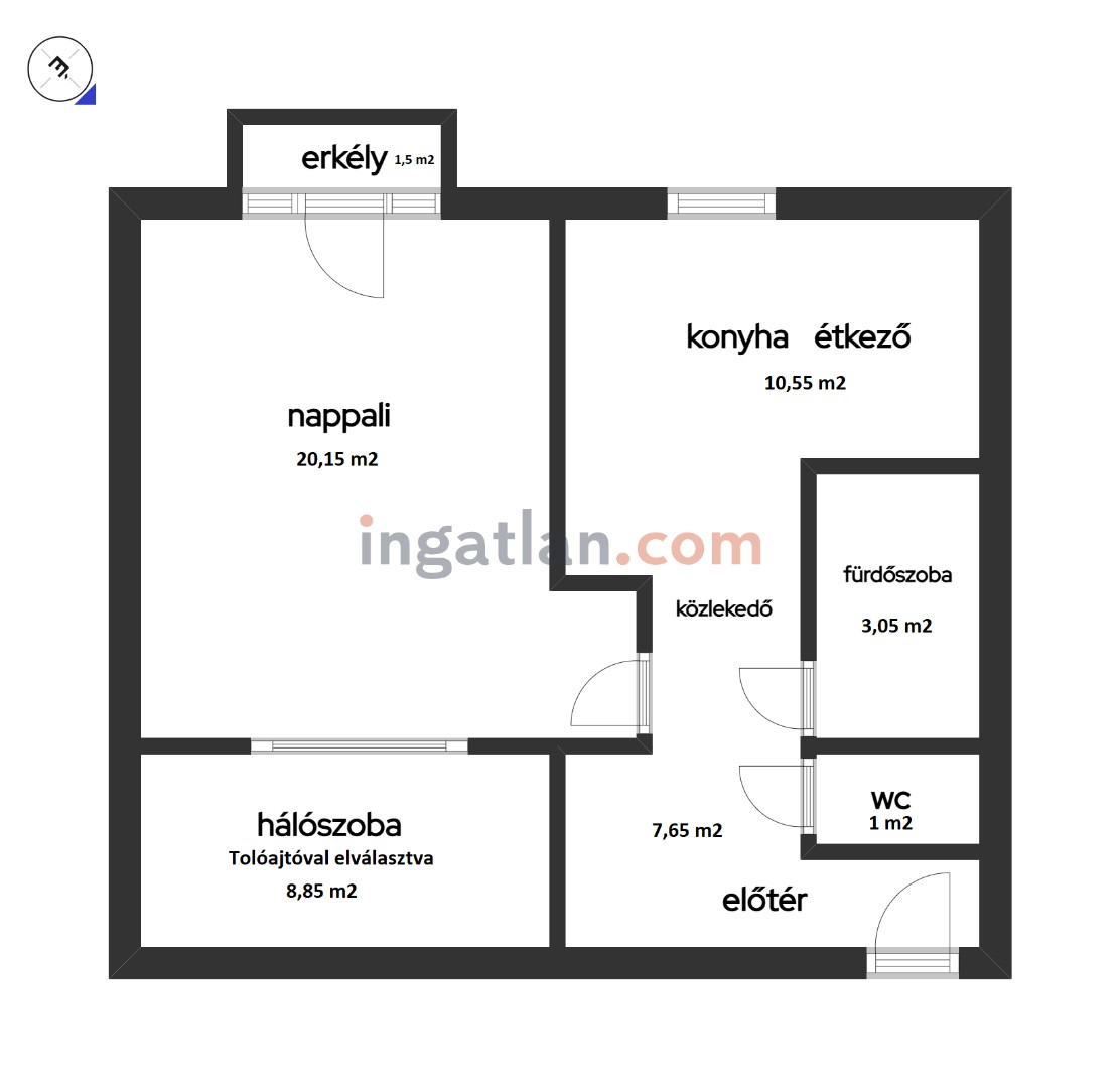 Eladó tégla lakás Komlón - Kép 20