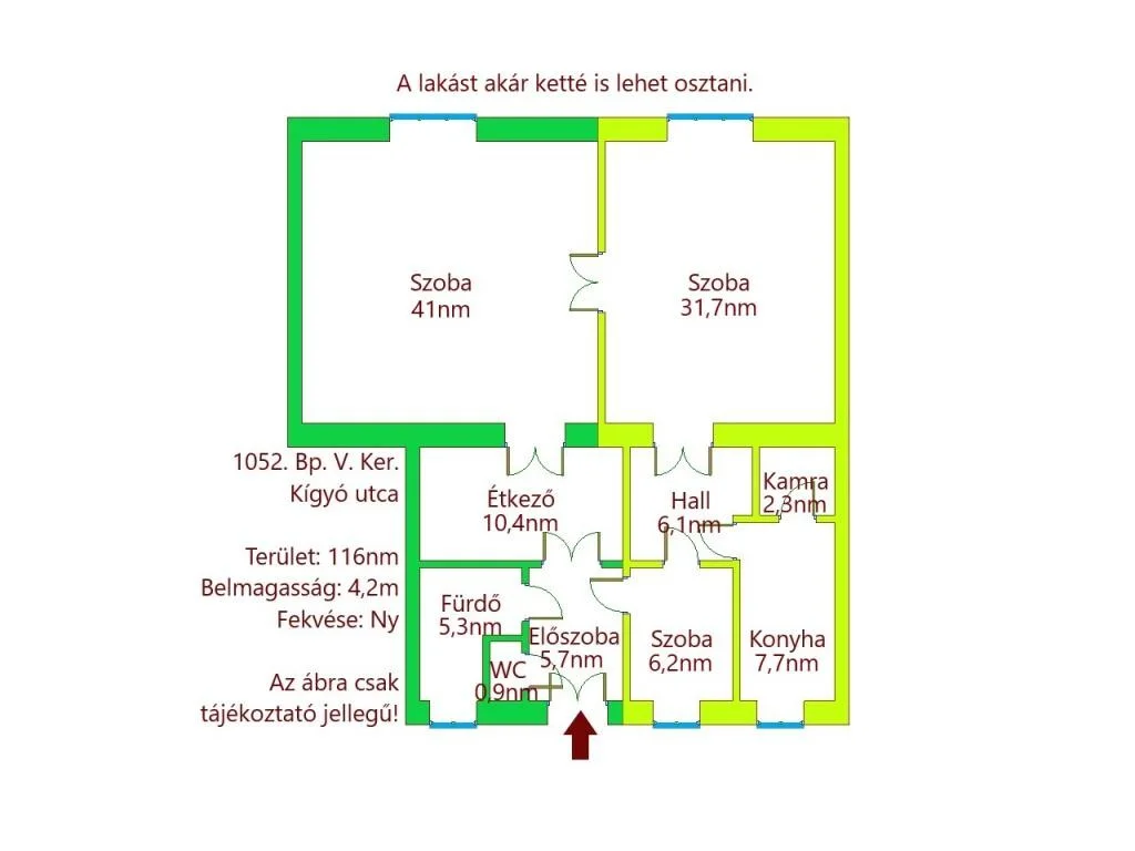 Eladó tégla lakás Budapest 05. ker.en