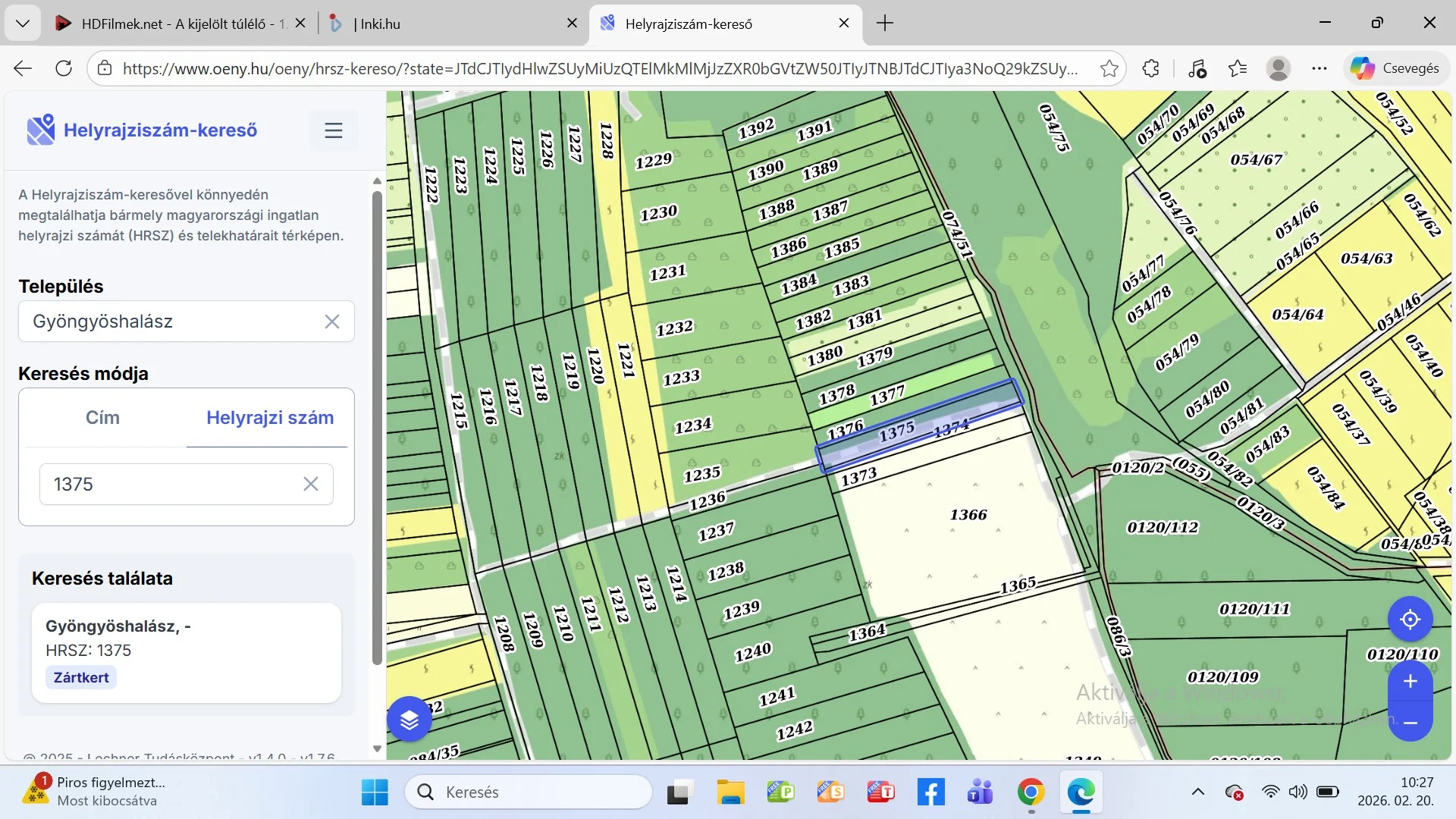 Eladó zárt kert mezőgazdaság Gyöngyöshalászon