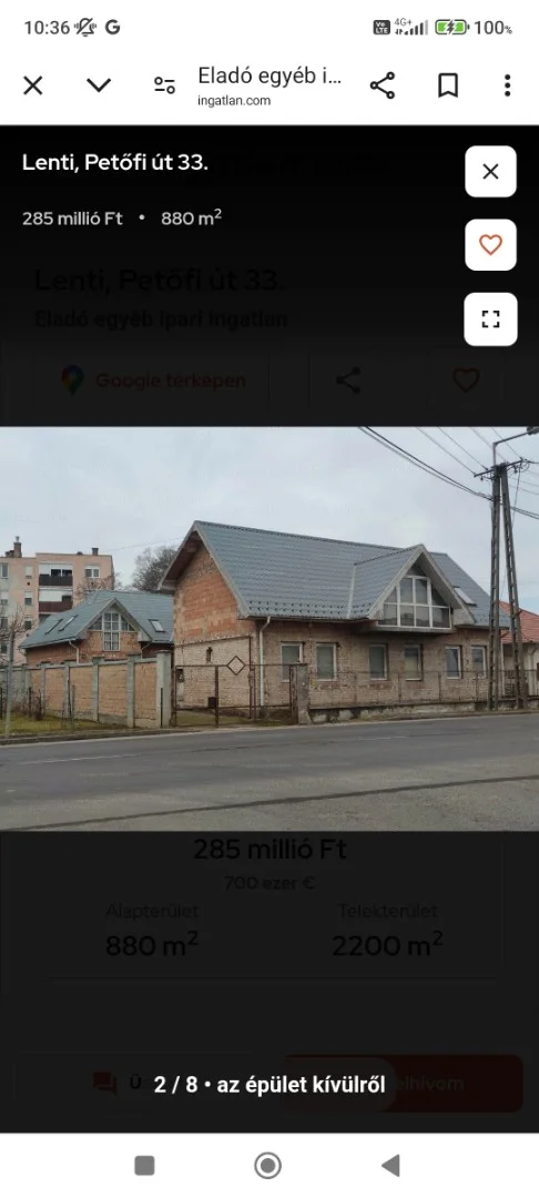 Eladó hotel, szálloda iroda / üzlet / kereskedelmi / szolgáltató Lenti Petőfi út