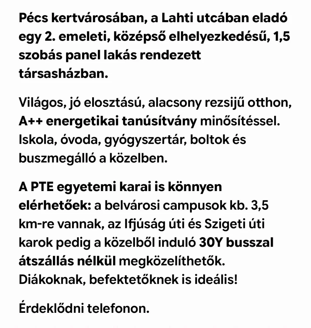 Eladó panel lakás Pécs Lahti utca - Kép 7