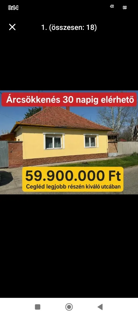 Eladó családi ház Cegléd Szél