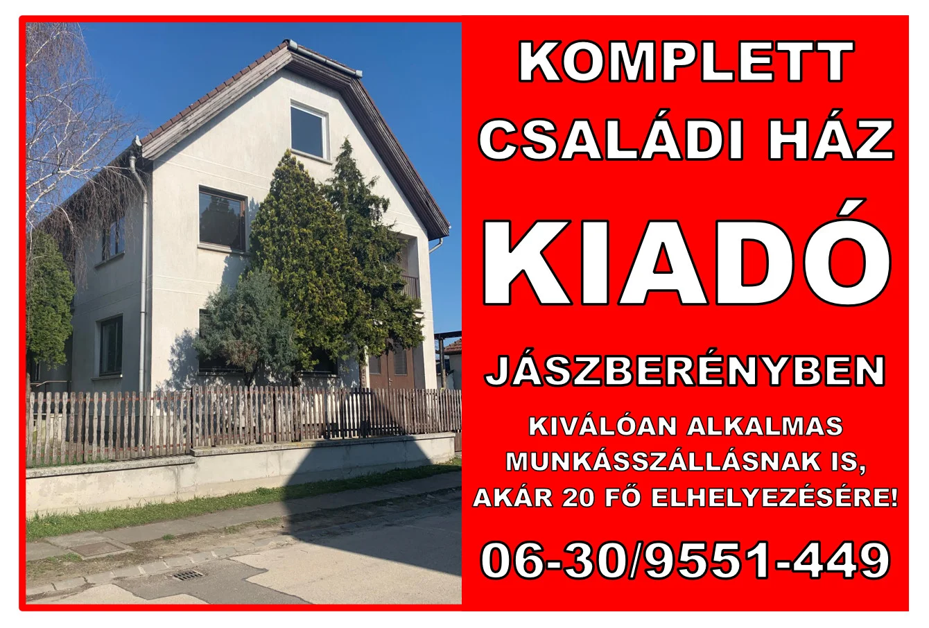 Kiadó családi ház Jászberény Kossuth Lajos út