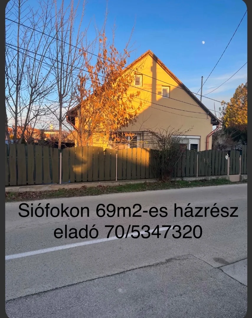 Eladó házrész Siófok Jókai Mór utca