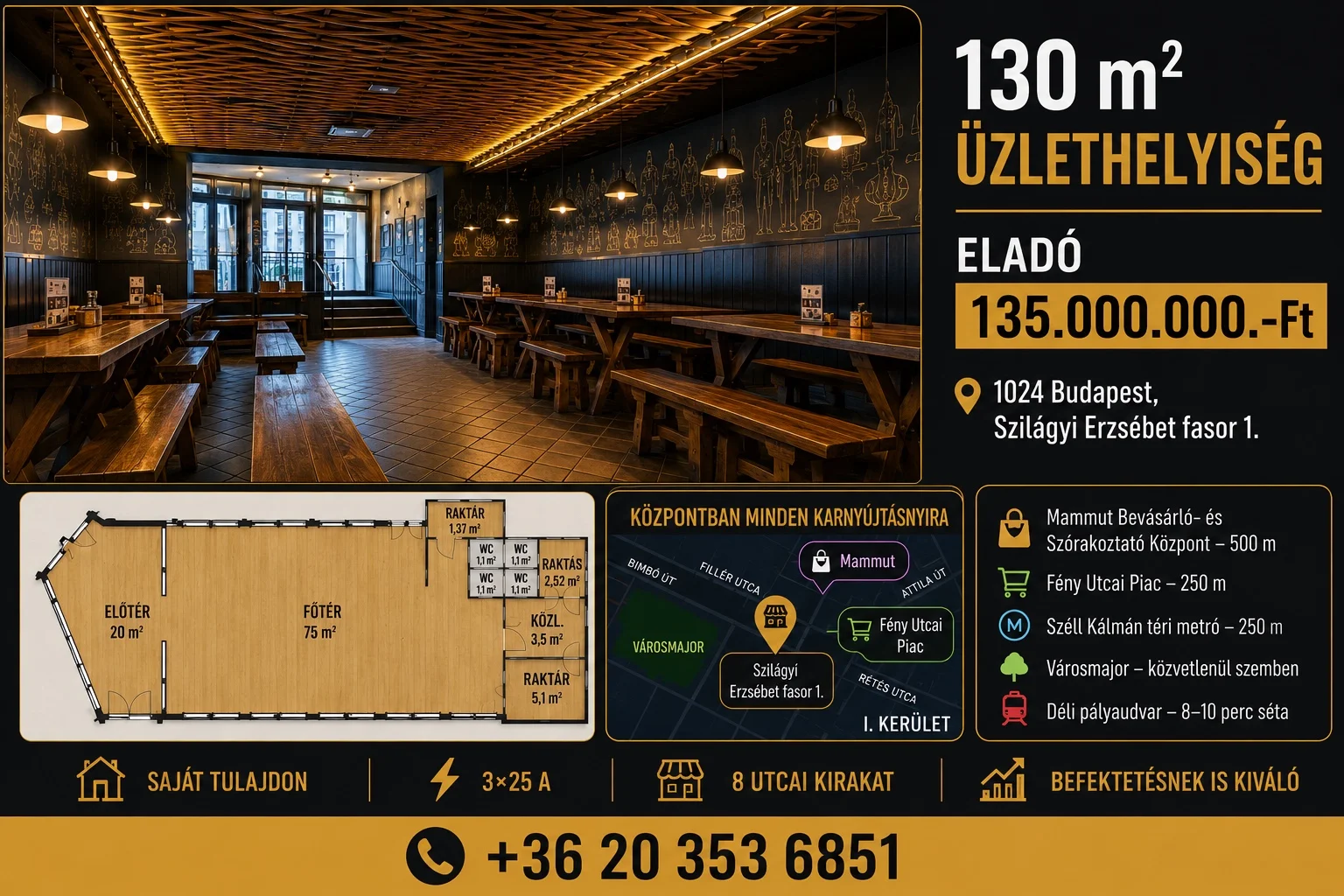 Eladó étterem, bisztró iroda / üzlet / kereskedelmi / szolgáltató Budapest 02. ker. Szilágyi Erzsébet fasor - Kép 9