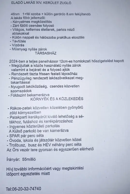 Eladó panel lakás Budapest 14. ker.