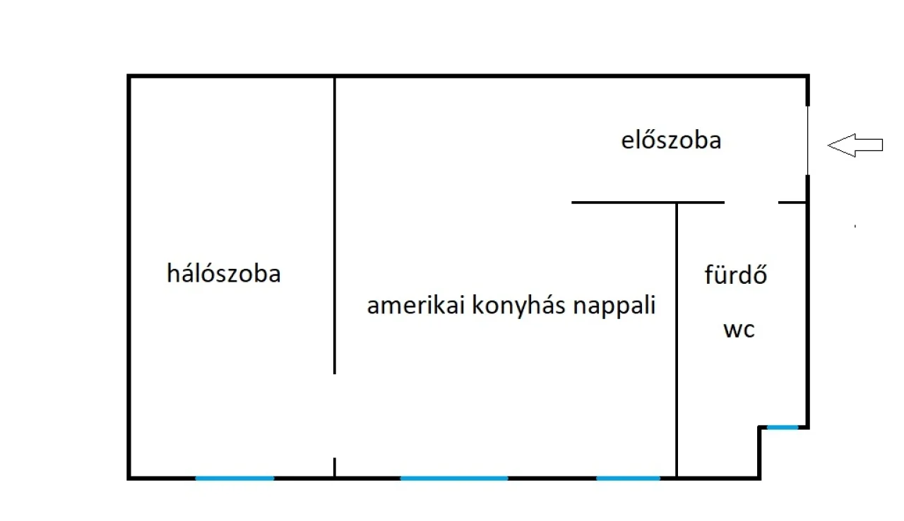 Eladó tégla lakás Budapest 13. ker.en alaprajz
