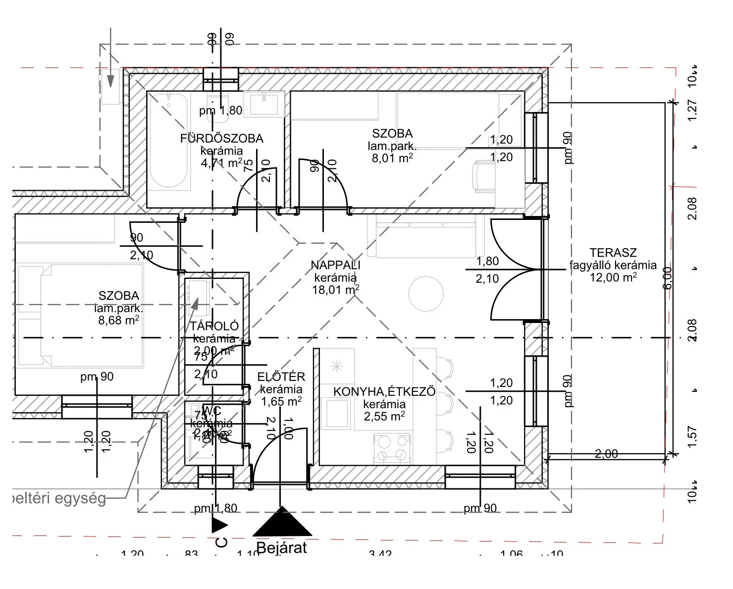 Eladó ikerház Kiskunlacházan alaprajz