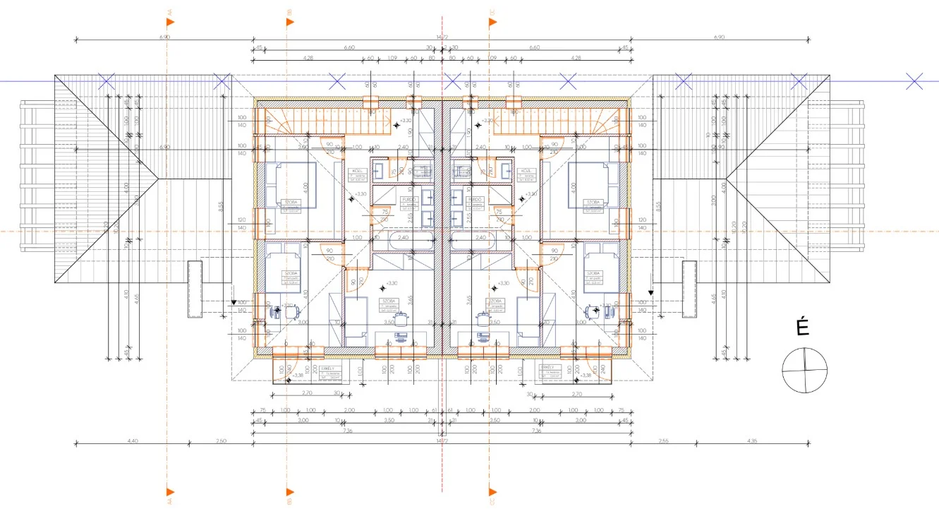 Eladó ikerház Nyíregyházán alaprajz