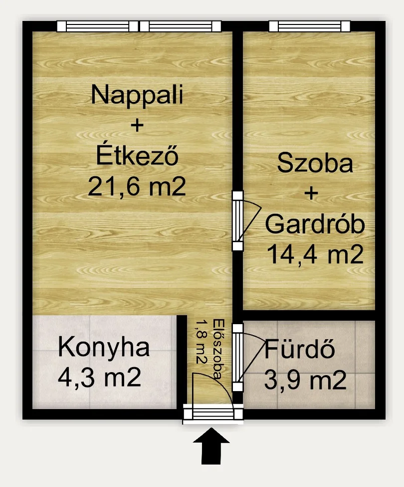 Kiadó panel lakás Budapest 14. ker.en alaprajz