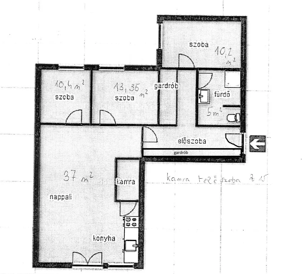 Eladó tégla lakás Budapest 18. ker.en alaprajz