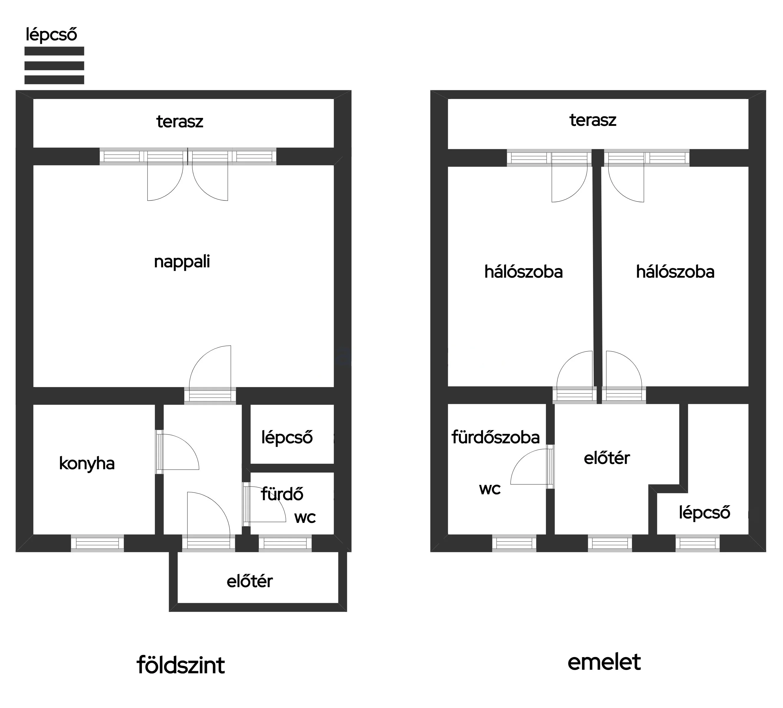 Eladó sorház Balatonalmádin alaprajz