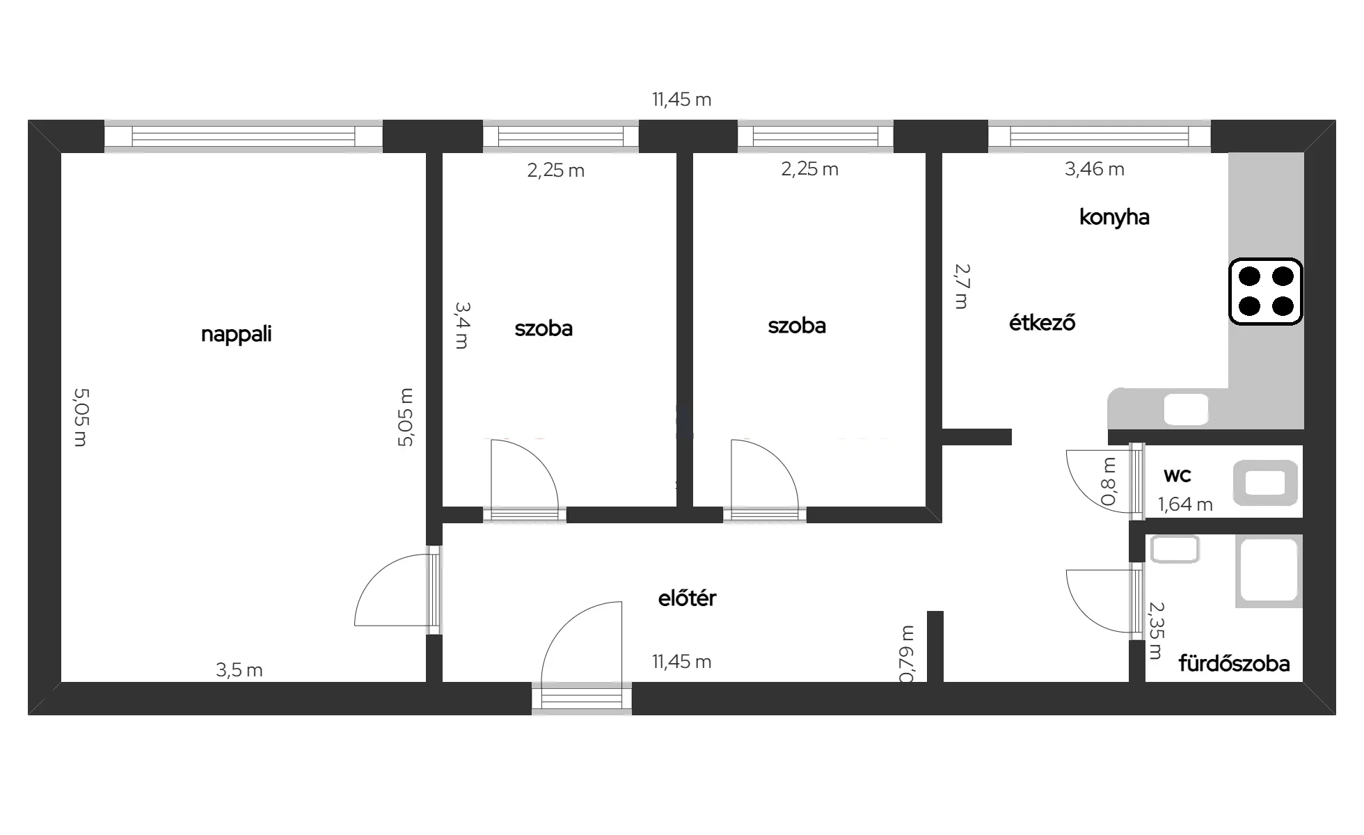 Eladó panel lakás Budapest 19. ker.en alaprajz