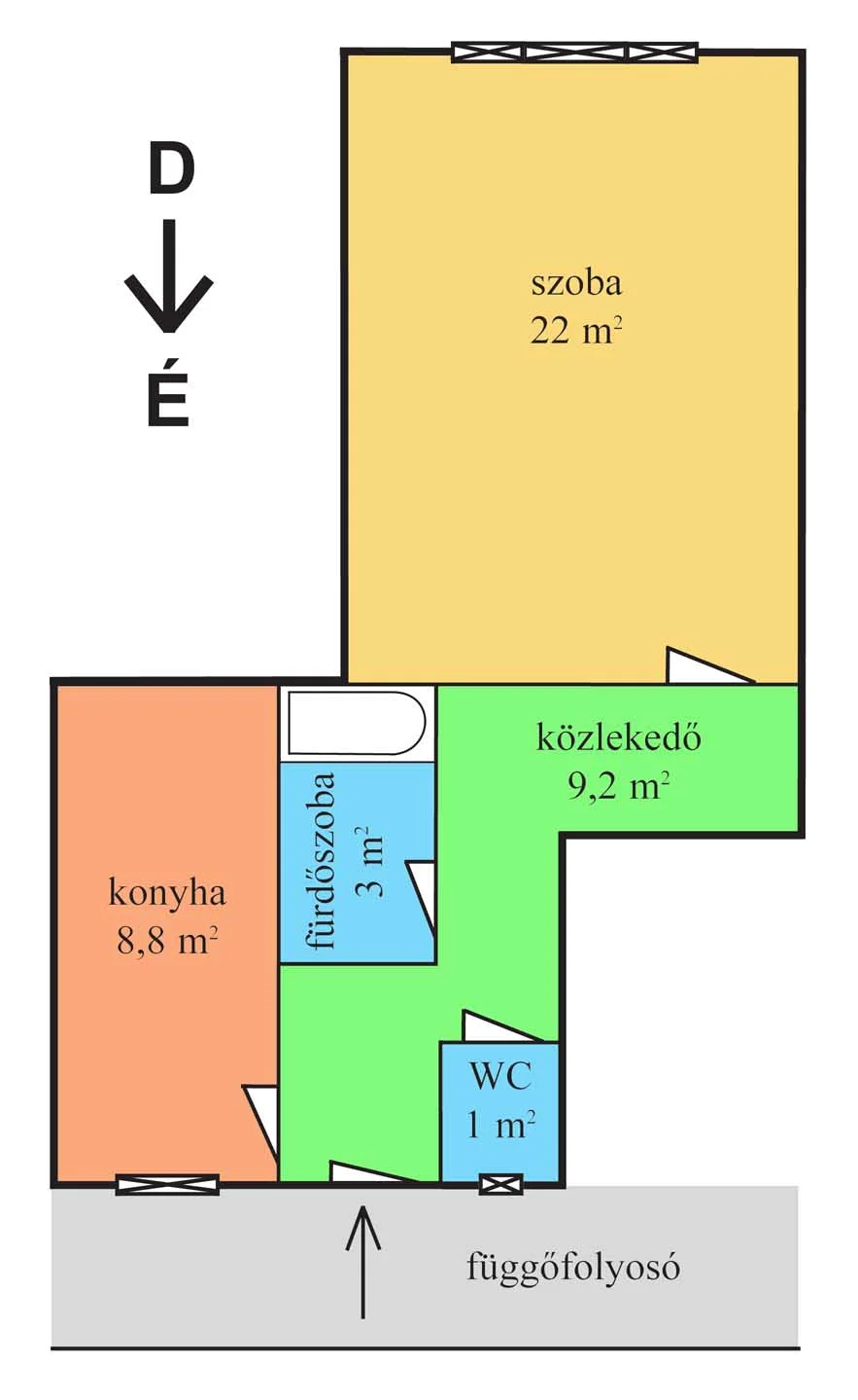 Eladó tégla lakás Nyíregyházán alaprajz