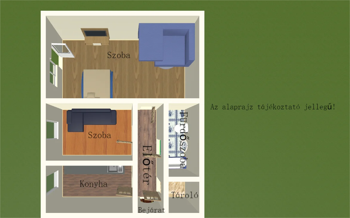 Eladó tégla lakás Kazincbarcikan alaprajz