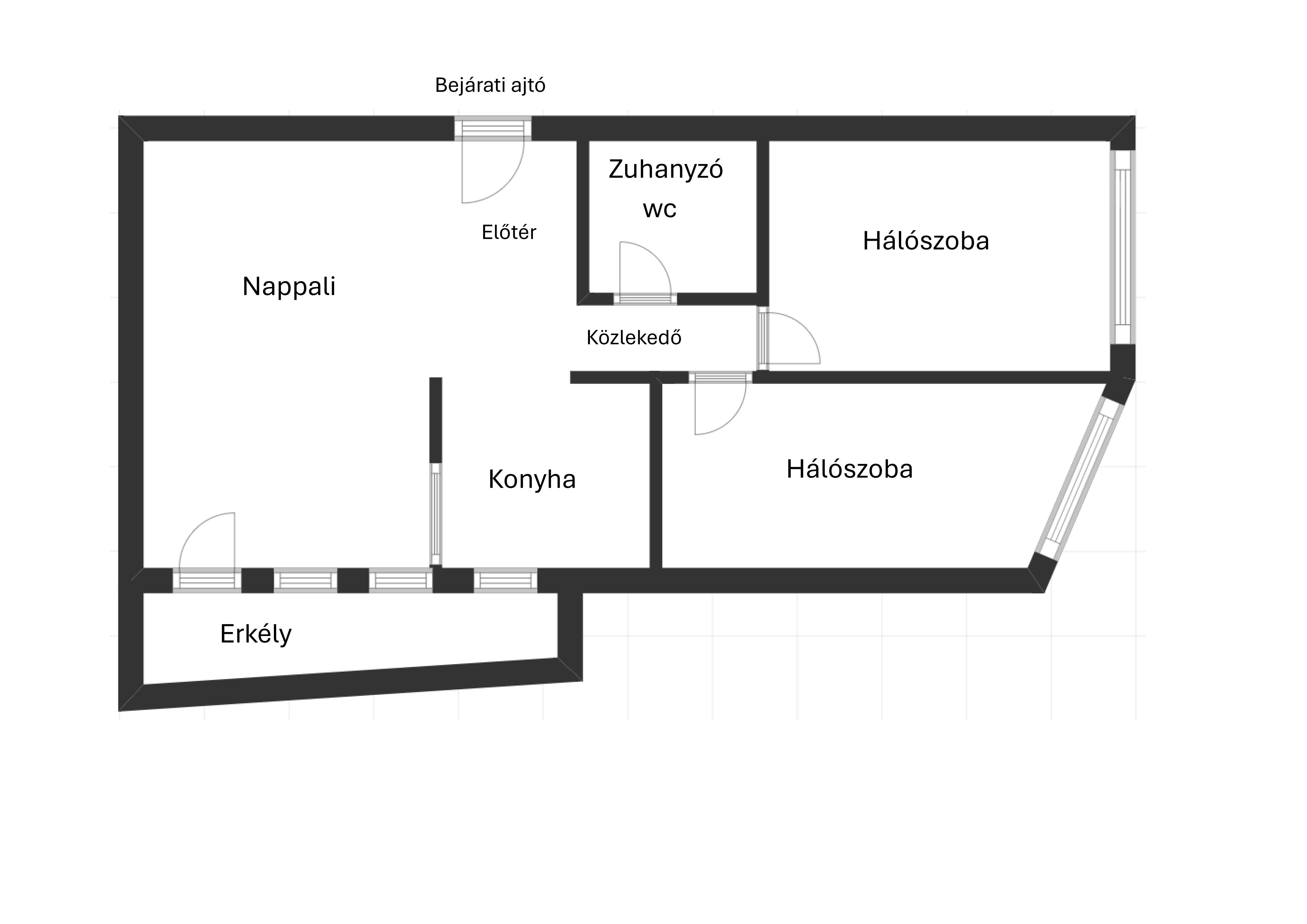 Eladó tégla lakás Budapest 02. ker.en alaprajz