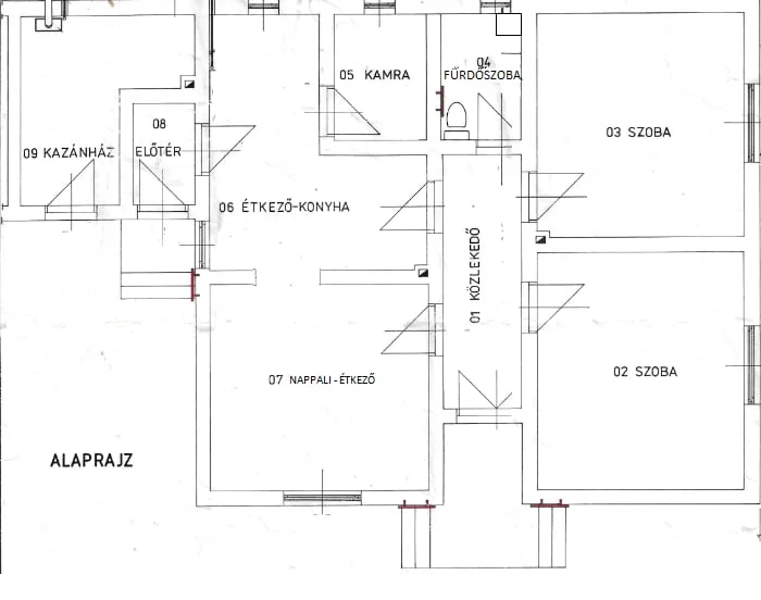 Eladó családi ház Újtikoson alaprajz