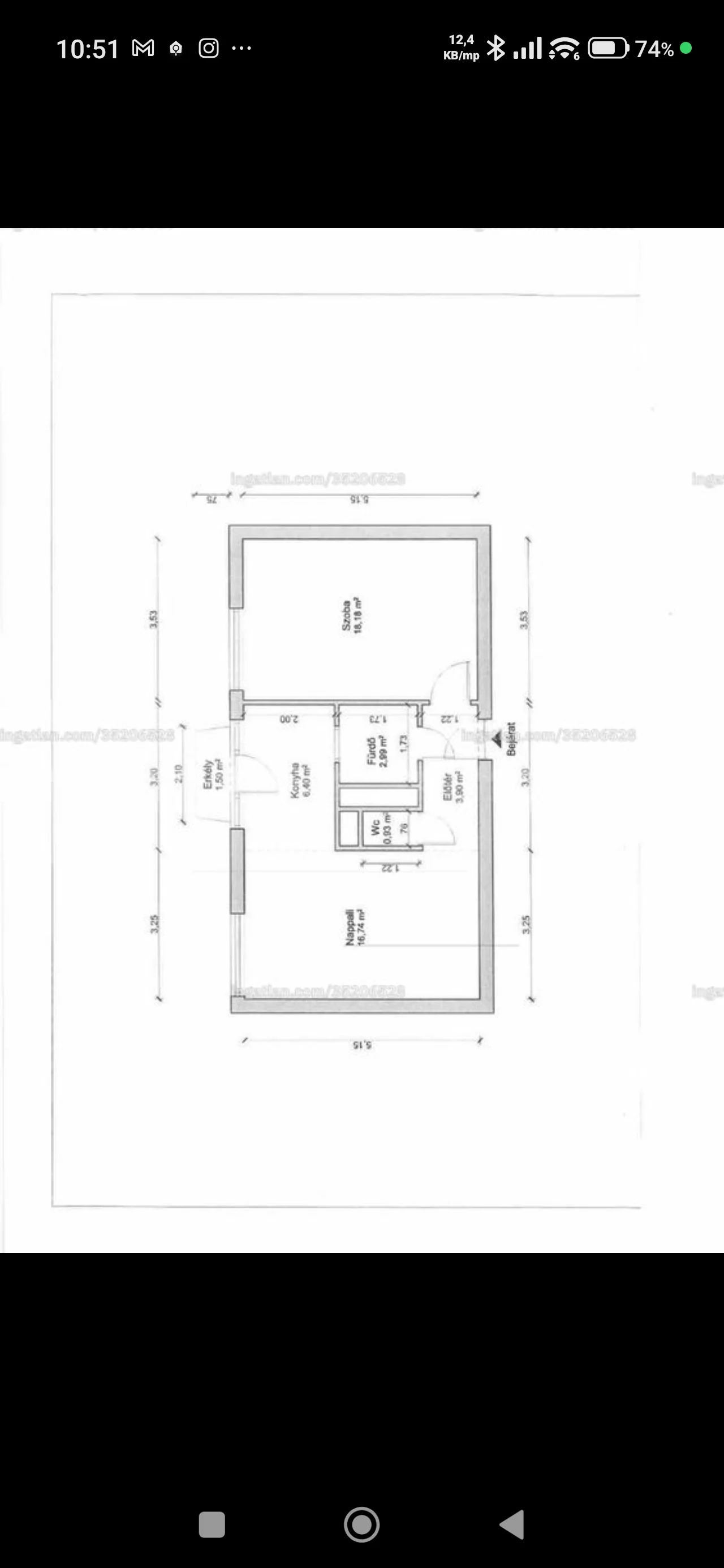 Eladó tégla lakás Budapest 14. ker.en alaprajz