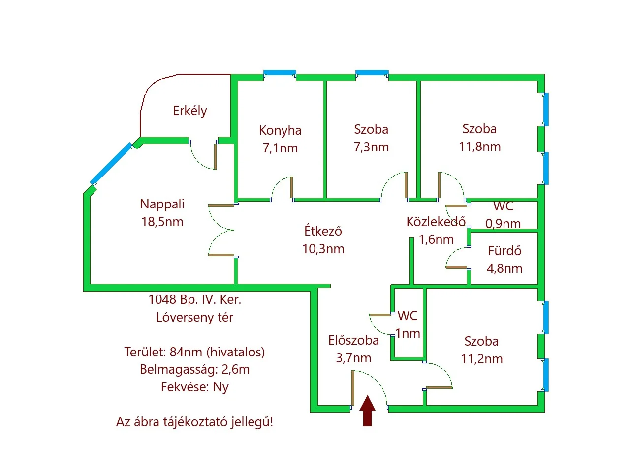 Eladó panel lakás Budapest 04. ker.en alaprajz