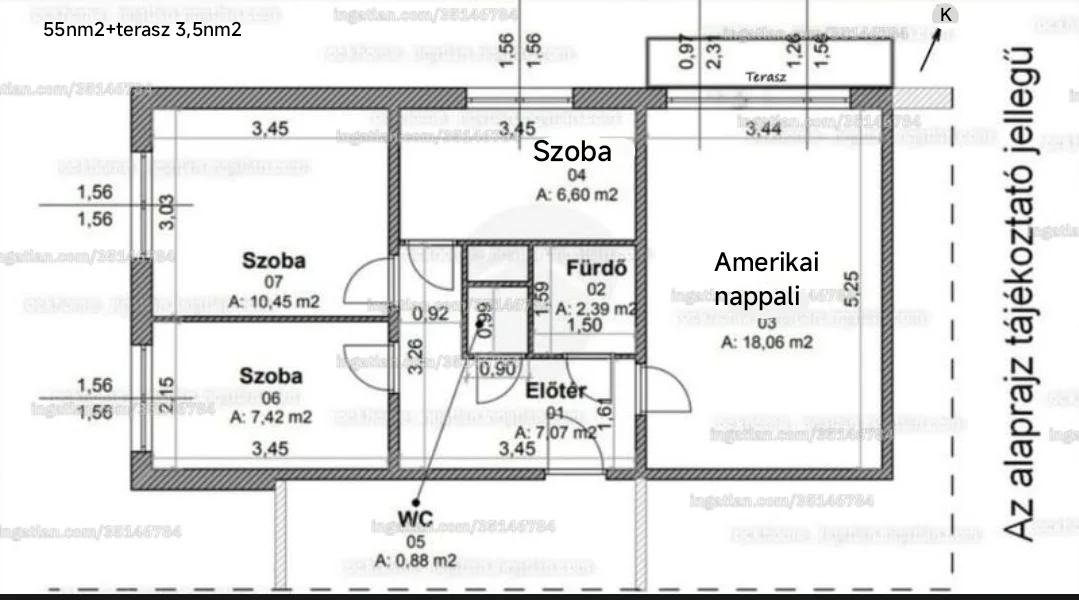 Eladó panel lakás Tatabányán alaprajz