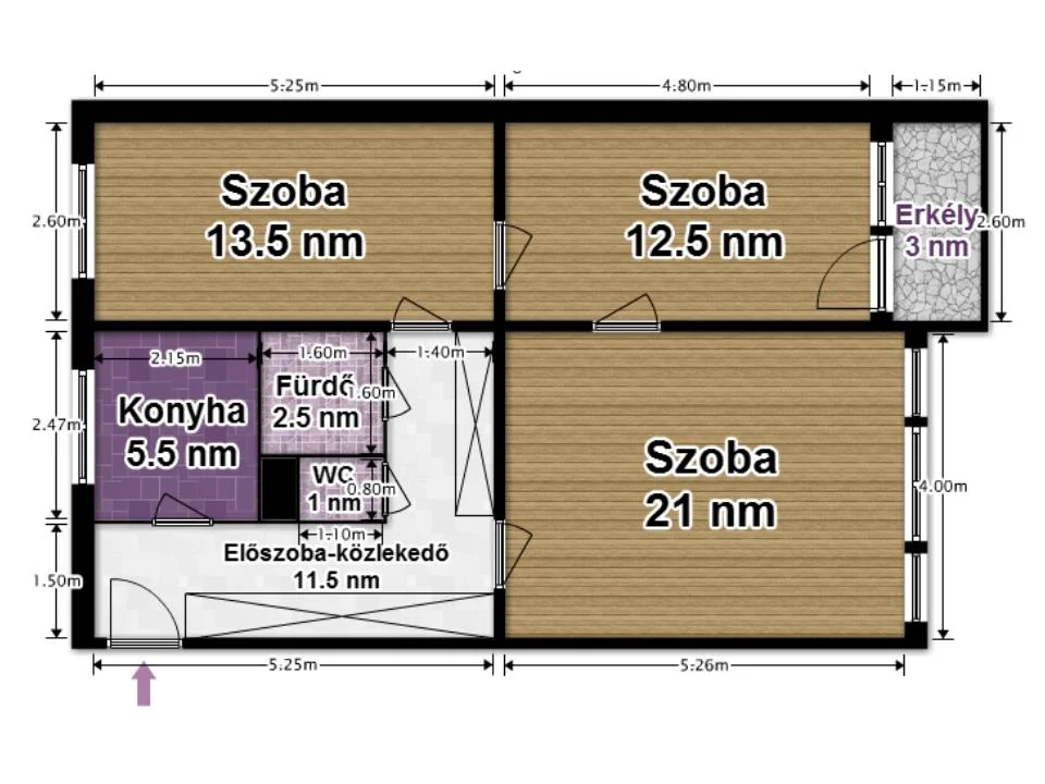 Eladó panel lakás Budapest 10. ker.en alaprajz