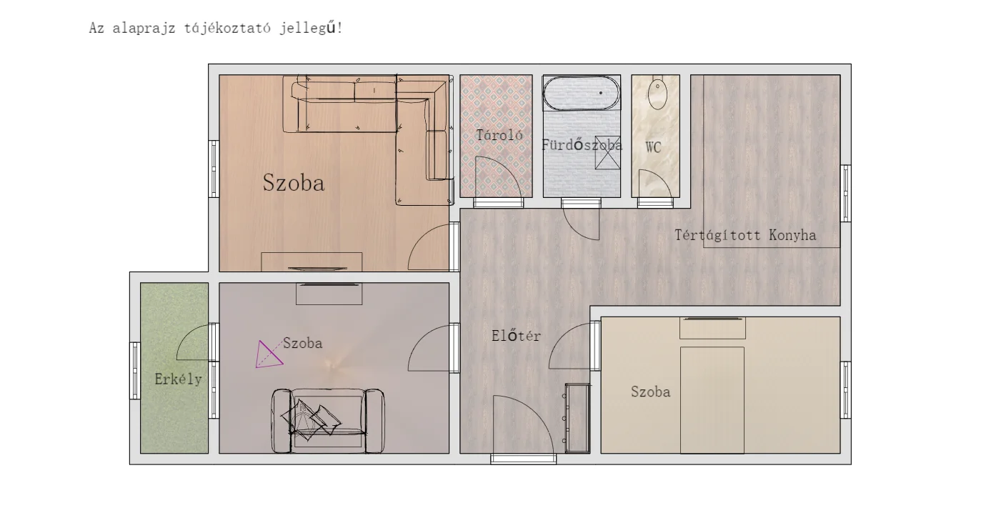 Eladó panel lakás Kazincbarcikan alaprajz