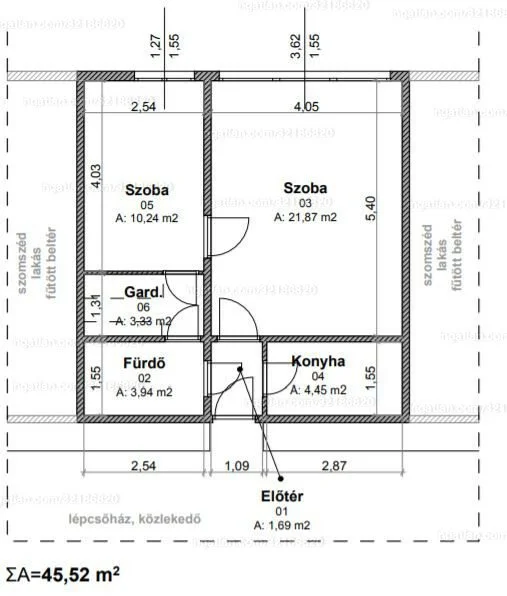 Kiadó panel lakás Budapest 21. ker.en alaprajz