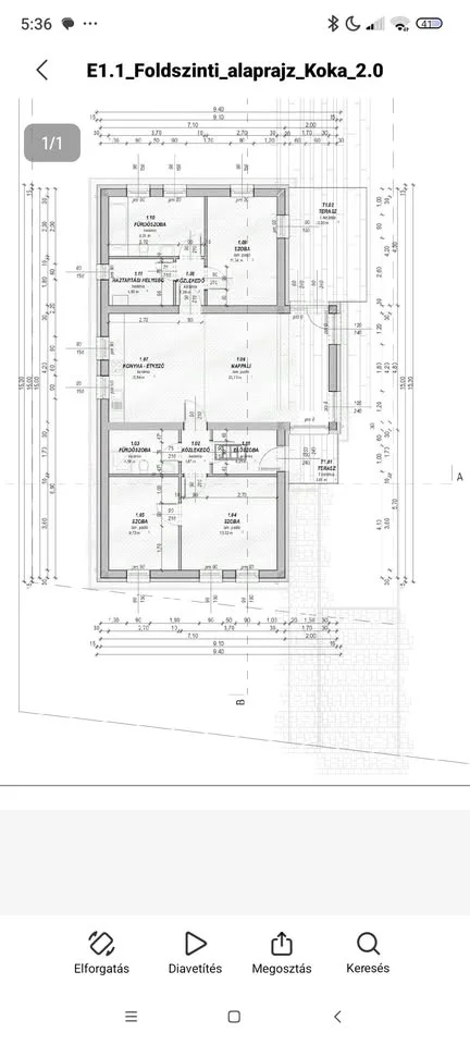 Eladó családi ház Kókan alaprajz