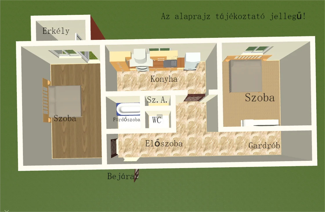 Eladó panel lakás Kazincbarcikan alaprajz