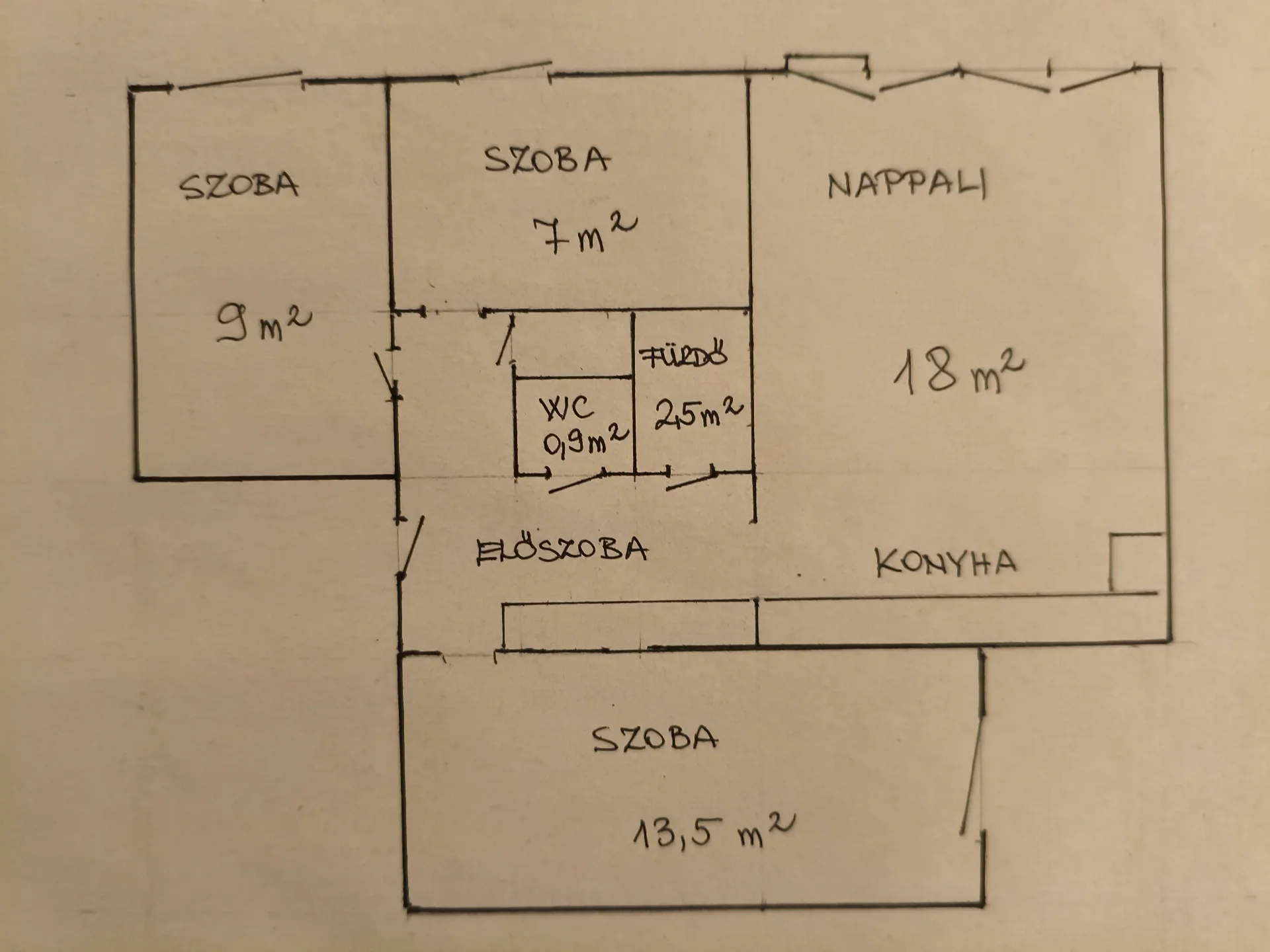 Eladó panel lakás Budapest 22. ker.en alaprajz
