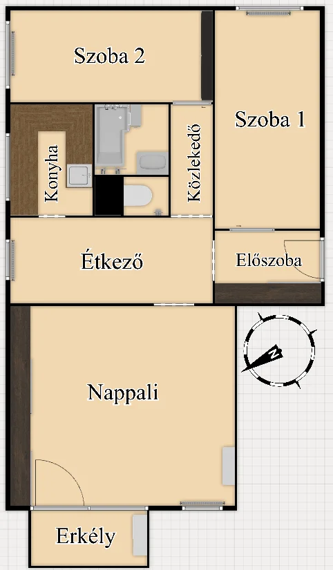 Eladó panel lakás Veszprémben alaprajz