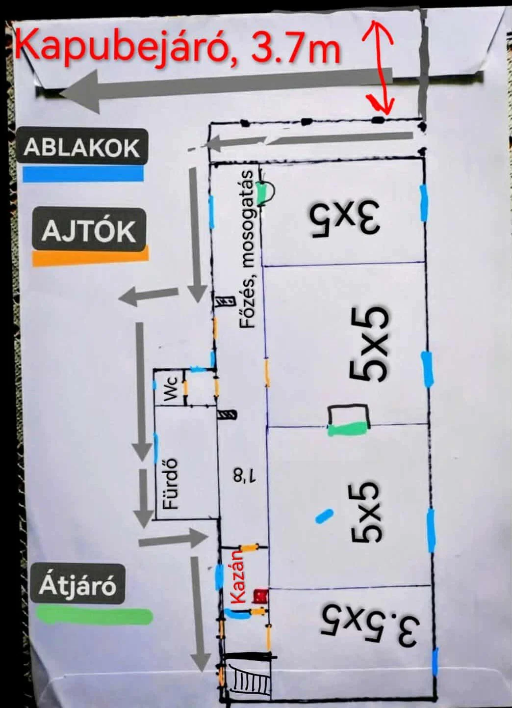 Eladó családi ház Csorváson alaprajz