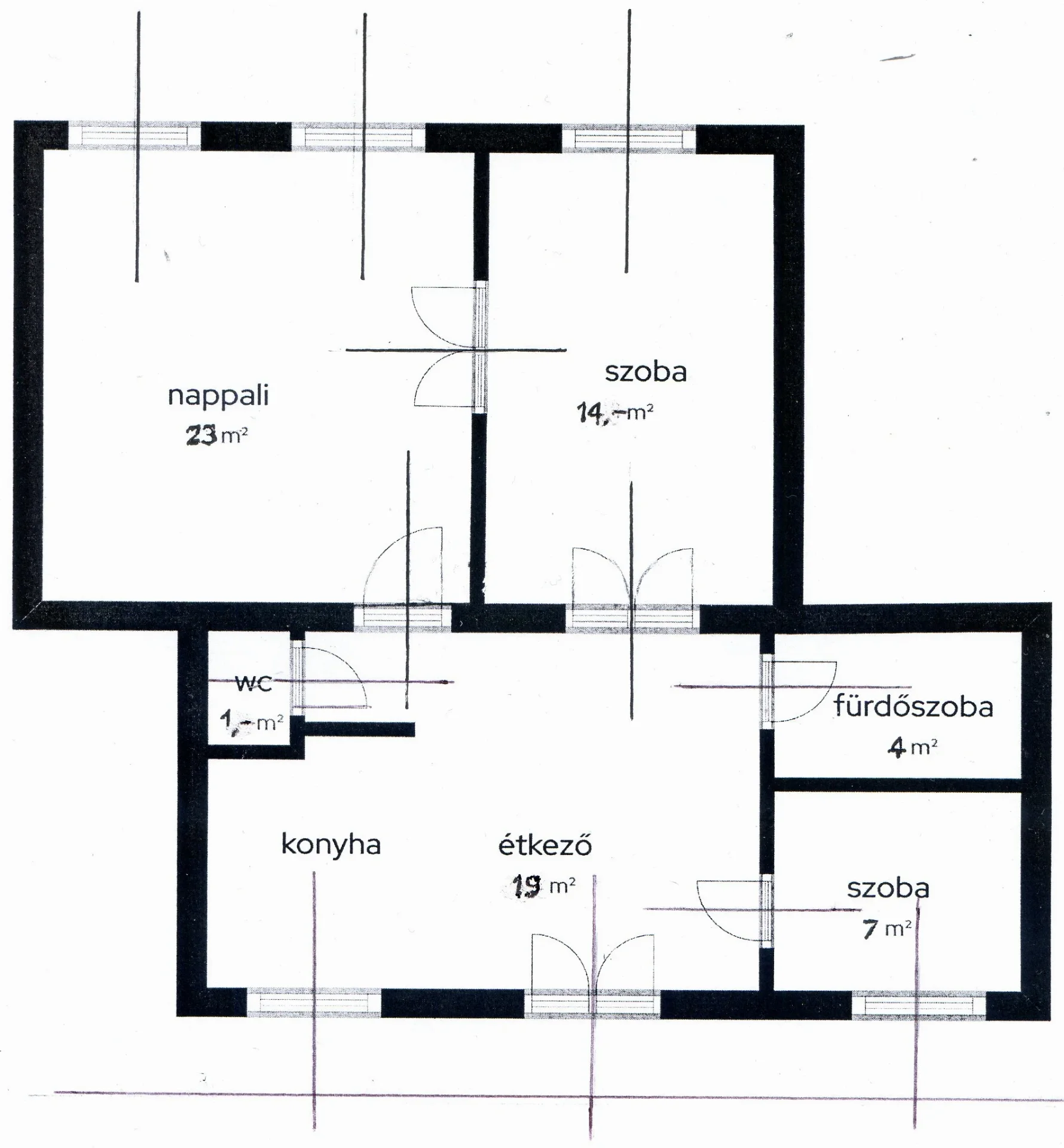 Eladó tégla lakás Budapest 10. ker.en alaprajz