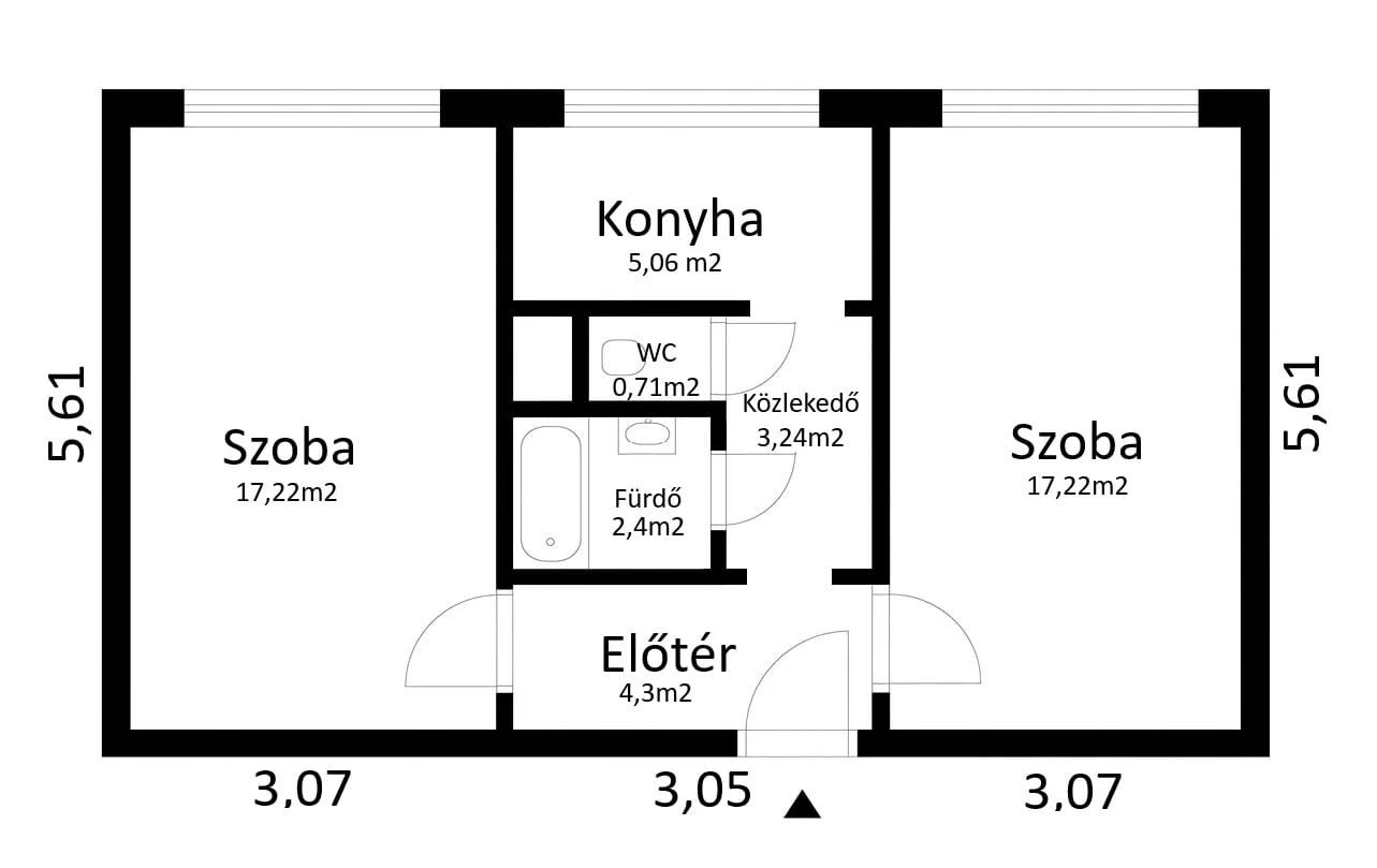 Eladó panel lakás Budapest 11. ker.en alaprajz