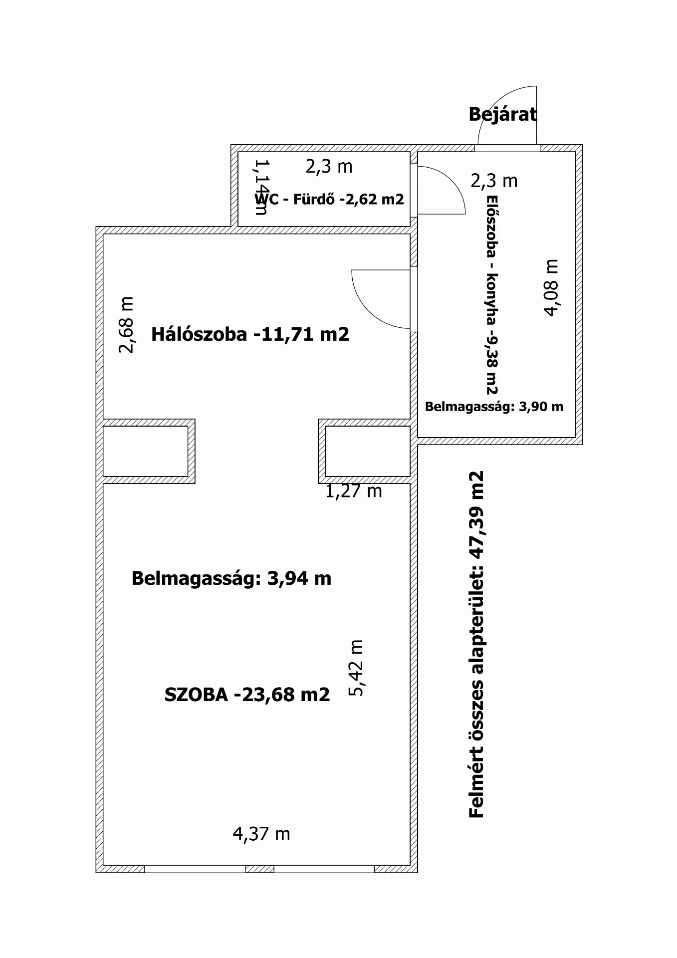Eladó tégla lakás Budapest 06. ker.en alaprajz