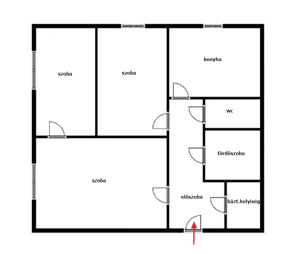 Eladó panel lakás Debrecenben alaprajz