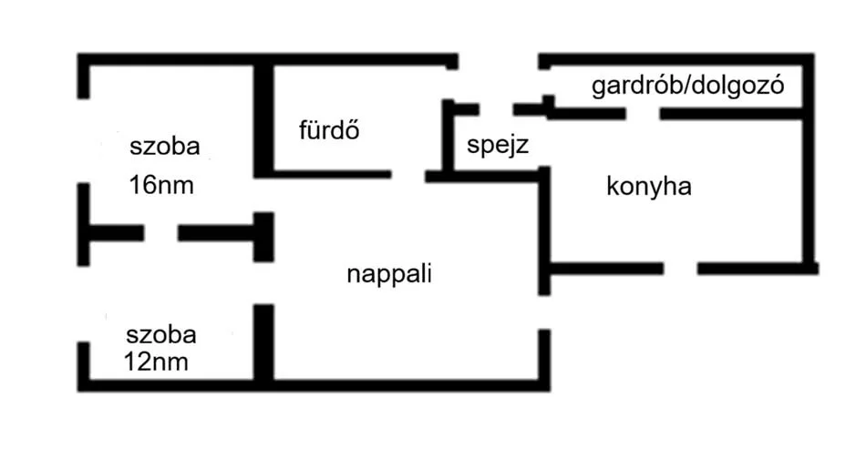 Eladó tégla lakás Budapesten alaprajz
