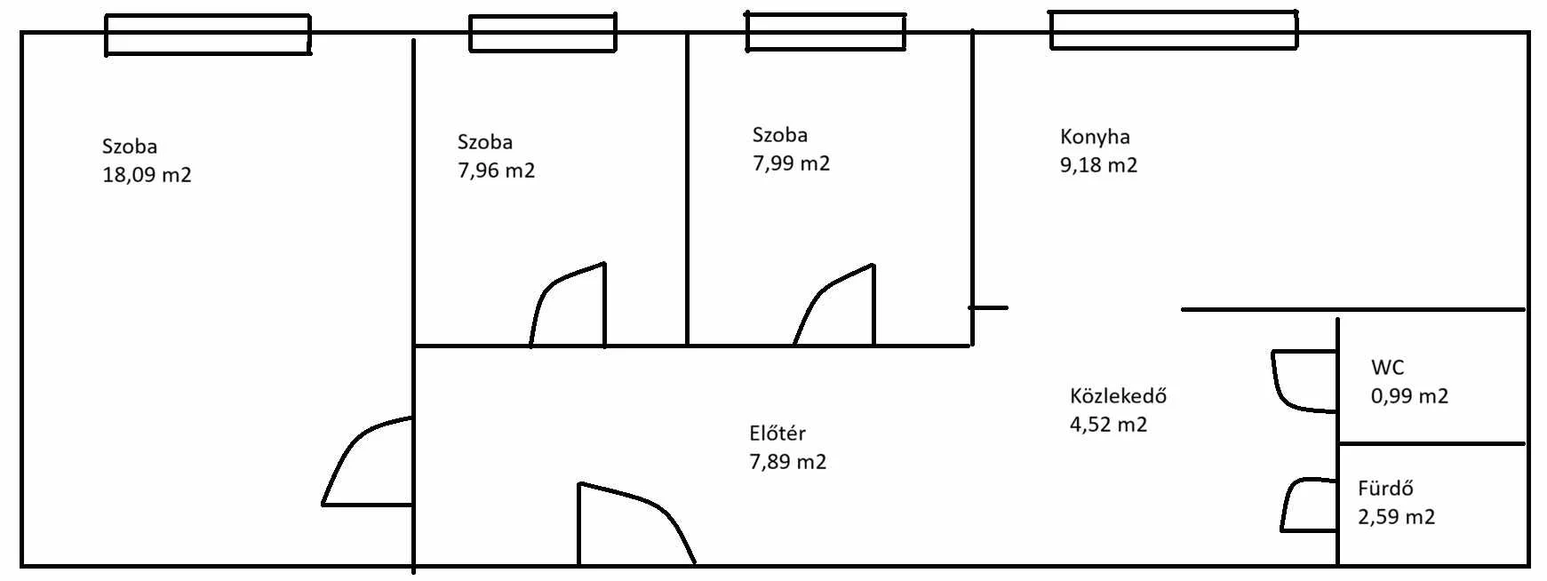 Eladó panel lakás Budapest 19. ker.en alaprajz