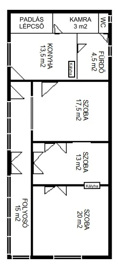 Eladó családi ház Csákváron alaprajz