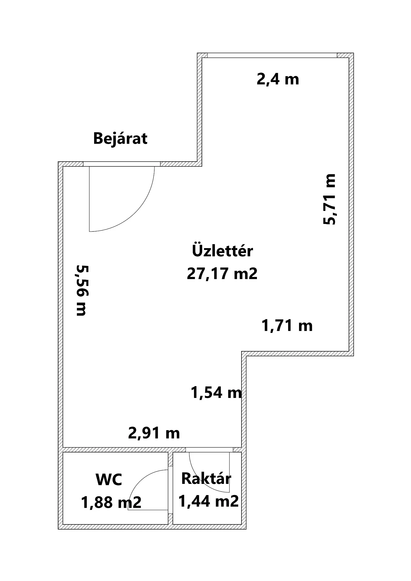 Eladó üzlet iroda / üzlet / kereskedelmi / szolgáltató Budapest 15. ker.en alaprajz