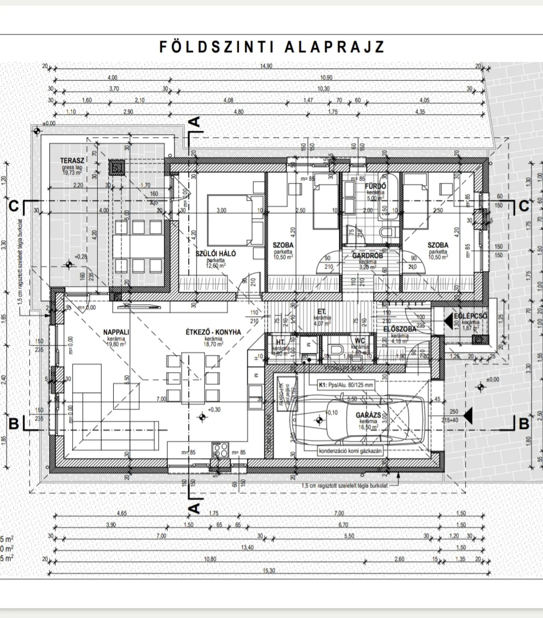 Eladó családi ház Debrecen Rózsavölgy u. alaprajz