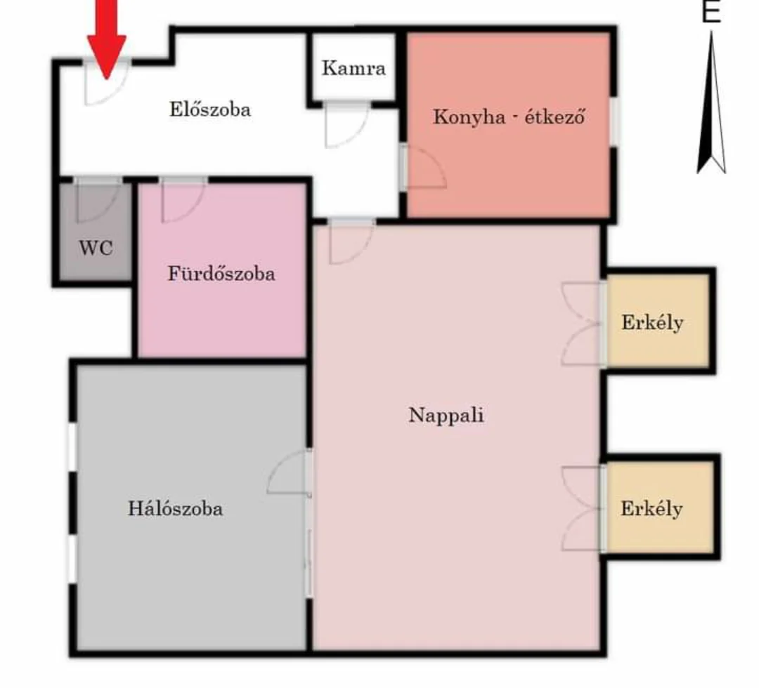 Eladó tégla lakás Debrecen alaprajz