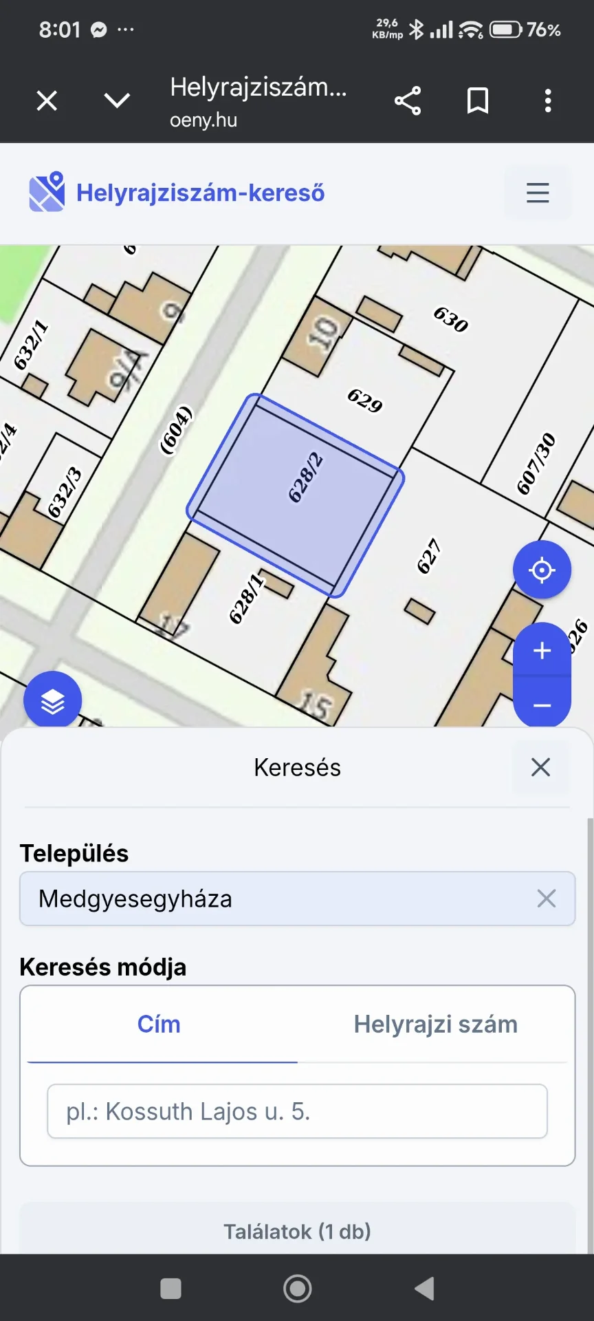 Eladó építési telek Medgyesegyháza Zsilinszky alaprajz