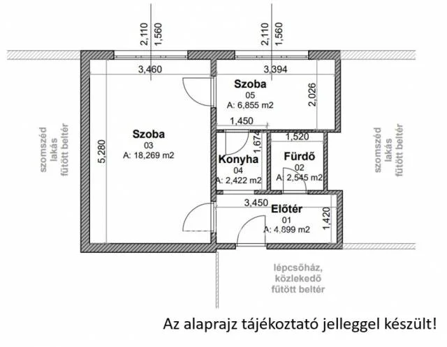 Eladó panel lakás Miskolc alaprajz