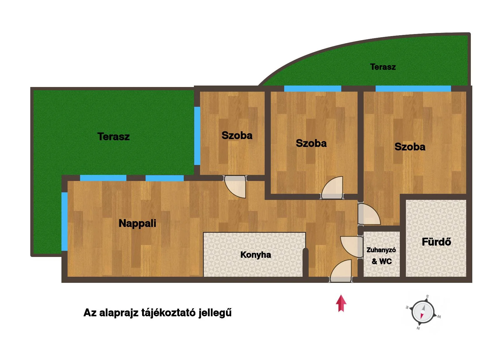 Eladó tégla lakás Budapest 13. ker. Marina part alaprajz